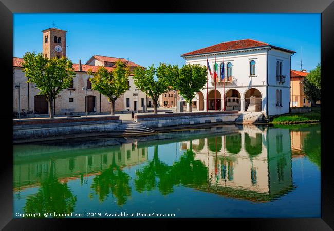 Urban Landscape with water reflection  Framed Print by Claudio Lepri