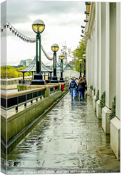 Walking alongside the Thames Canvas Print by Mandy Rice