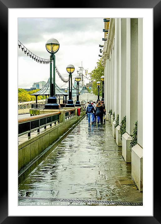 Walking alongside the Thames Framed Mounted Print by Mandy Rice
