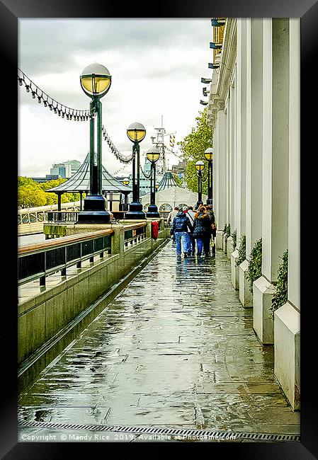Walking alongside the Thames Framed Print by Mandy Rice
