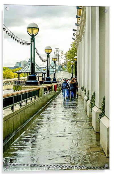 Walking alongside the Thames Acrylic by Mandy Rice