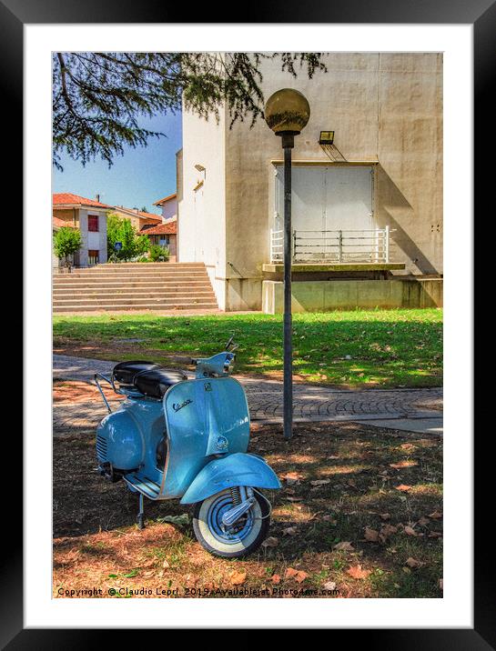 Vespa. Vintage model of italian scooter Framed Mounted Print by Claudio Lepri