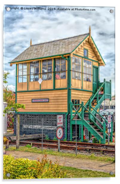 Sheringham East Signal Box.  Acrylic by Linsey Williams