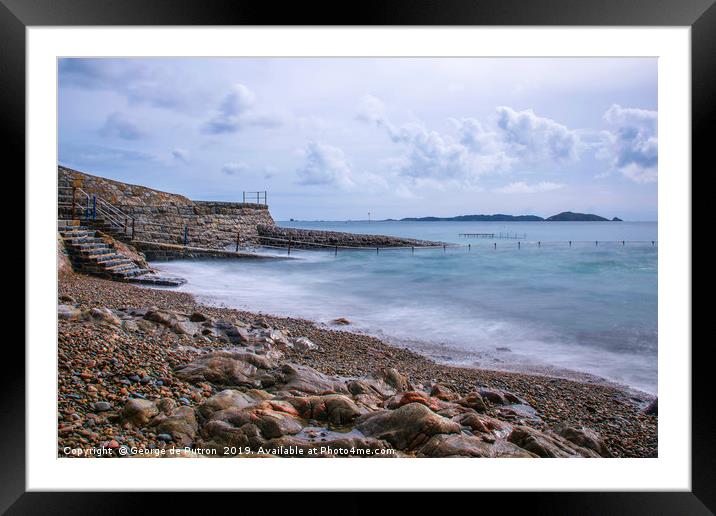 Le Vallette Bathing Pools in Guernsey Framed Mounted Print by George de Putron