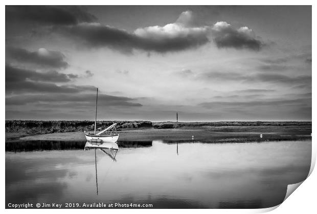 Boat at Burnham Overy  Black and White Print by Jim Key