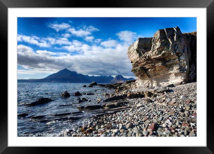 View from Elgol to the Black Cuiliins Framed Mounted Print by Phill Thornton