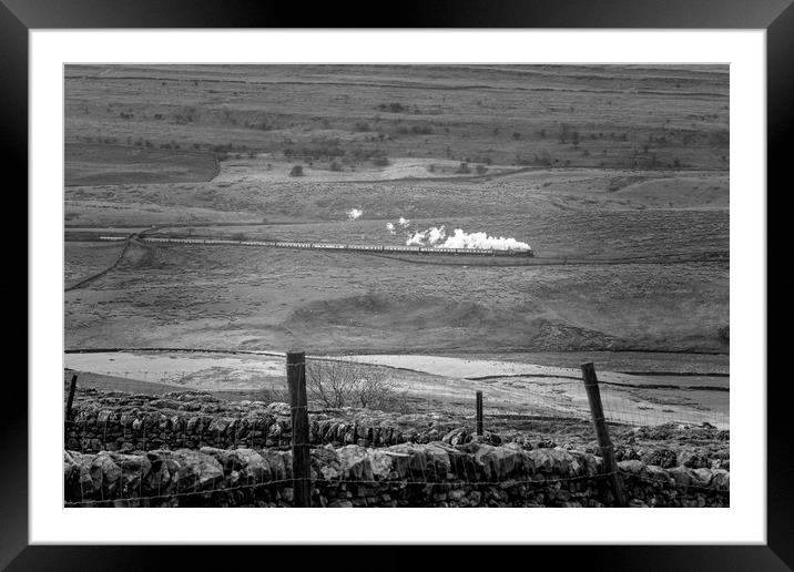 Steam trains in the yorkshire dales  Framed Mounted Print by chris smith