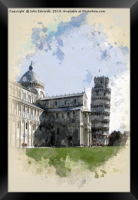 The Duomo and The Leaning Tower Framed Print by John Edwards