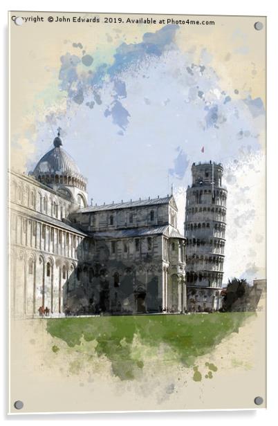 The Duomo and The Leaning Tower Acrylic by John Edwards