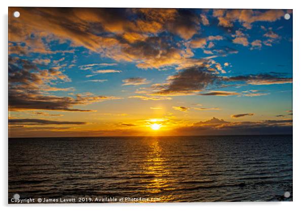 Caernarfon Bay Sunset Acrylic by James Lavott