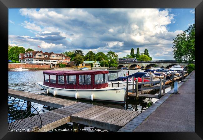 Moorings at Henley on Thames Framed Print by Ian Lewis