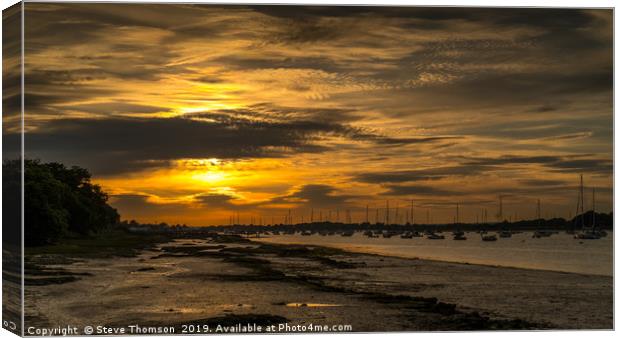 Chichester Harbour - Golden Hour Canvas Print by Steve Thomson