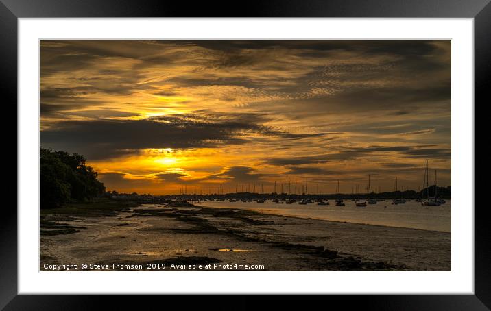 Chichester Harbour - Golden Hour Framed Mounted Print by Steve Thomson