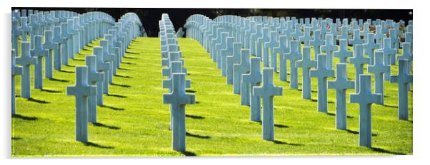 WW2 American Cemetery and Memorial, Omaha Beach. N Acrylic by Philip Enticknap