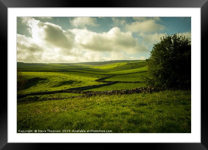 Peak District Fieldscape Framed Mounted Print by Steve Thomson