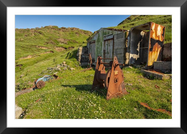 Porth Ysgaden fishing hut Framed Mounted Print by Jed Pearson