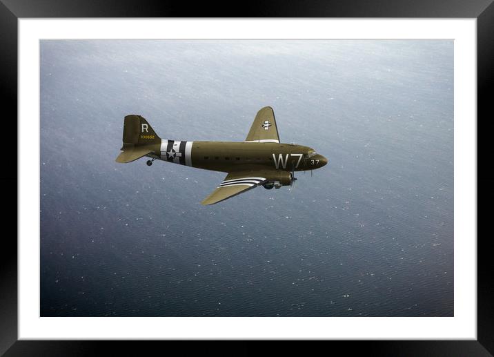 C-47 Skytrain over the Channel Framed Mounted Print by Gary Eason