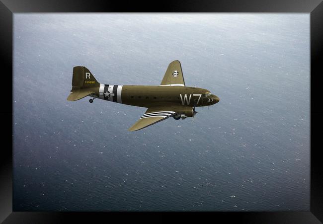 C-47 Skytrain over the Channel Framed Print by Gary Eason