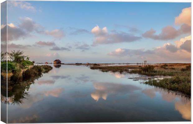 Reflections of sunset in a high Spring tide - Thor Canvas Print by Gary Pearson