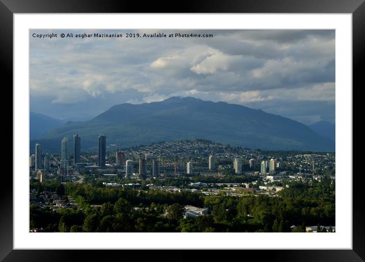 A beautiful cloudy day in Vancouver, Canada. Framed Mounted Print by Ali asghar Mazinanian