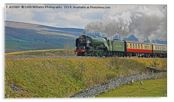 Tornado 60163 and Pen-y-Ghent Yorkshire - 2 Acrylic by Colin Williams Photography