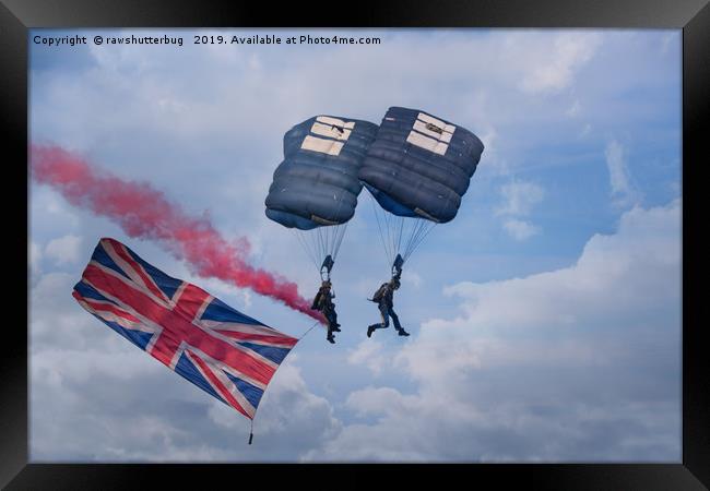 Proud To Be British-Tigers Parachute Display Team Framed Print by rawshutterbug 