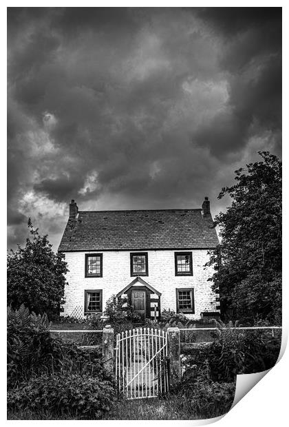 Moody Cottage Print by Mark S Rosser