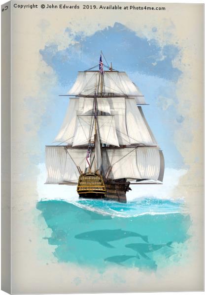 Under sail Canvas Print by John Edwards