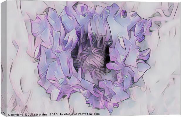 Poppy in Pastel Lilac Canvas Print by Julia Watkins