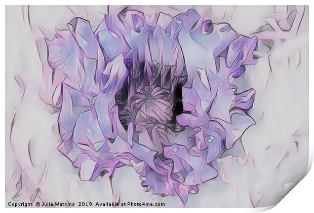 Poppy in Pastel Lilac Print by Julia Watkins