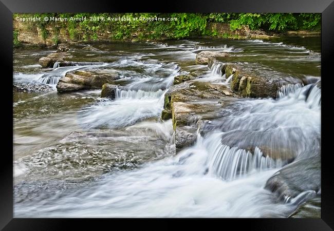 River Swale waterfalls at RIchmond, Yorkshire Framed Print by Martyn Arnold