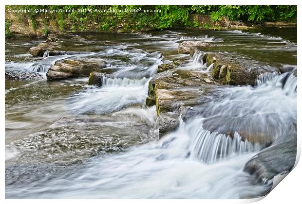 River Swale waterfalls at RIchmond, Yorkshire Print by Martyn Arnold