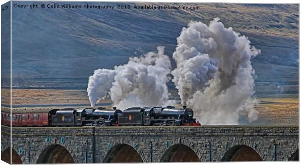 Steam Over The Ribblhead Viaduct - 3 Canvas Print by Colin Williams Photography
