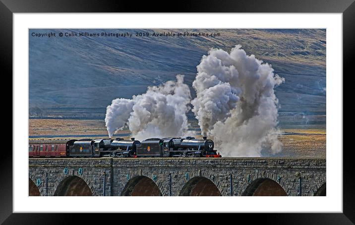 Steam Over The Ribblhead Viaduct - 3 Framed Mounted Print by Colin Williams Photography