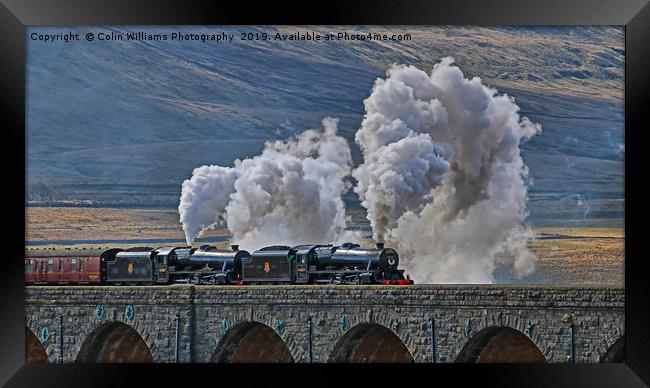 Steam Over The Ribblhead Viaduct - 3 Framed Print by Colin Williams Photography