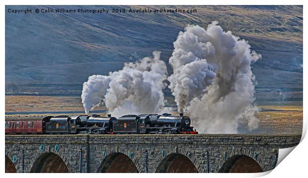 Steam Over The Ribblhead Viaduct - 3 Print by Colin Williams Photography