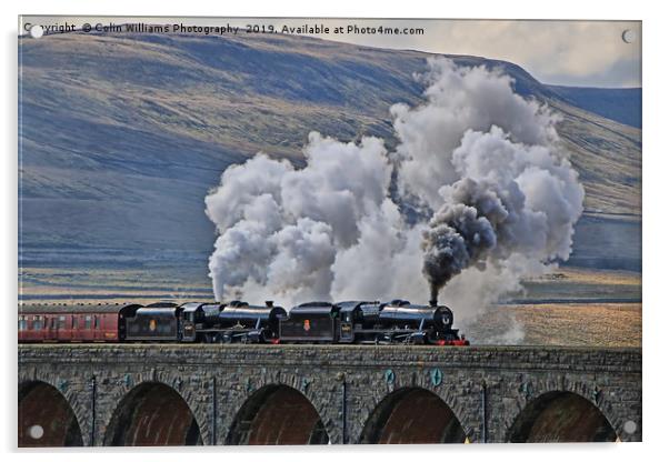 Steam Over The Ribblhead Viaduct - 4 Acrylic by Colin Williams Photography