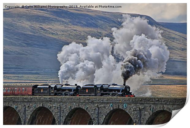Steam Over The Ribblhead Viaduct - 4 Print by Colin Williams Photography