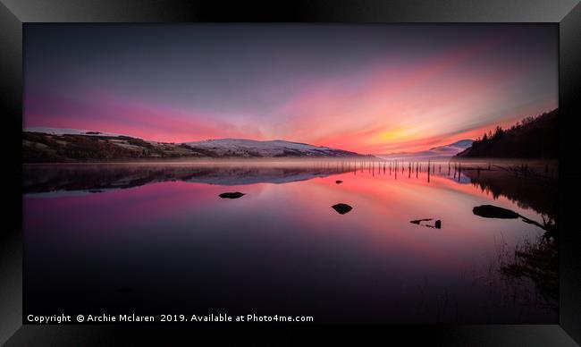 Winter Sunset from Dalerb, Loch Tay Framed Print by Archie Mclaren