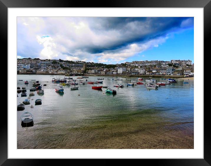 Brooding Skies Over St Ives Framed Mounted Print by Beryl Curran
