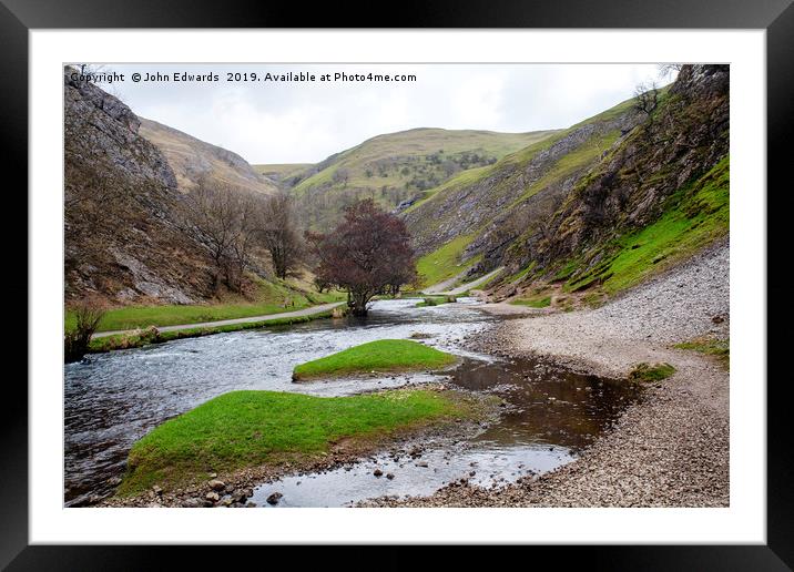 Islands in the stream, Dovedale Framed Mounted Print by John Edwards