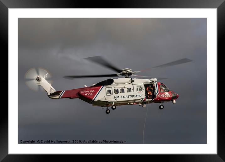 Search & Rescue\Sikorsky S92A  Framed Mounted Print by David Hollingworth
