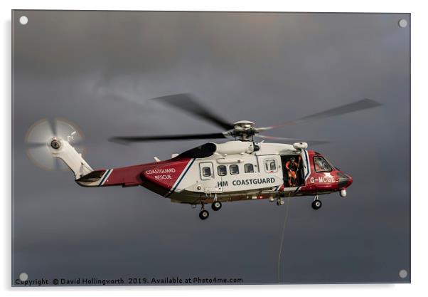 Search & Rescue\Sikorsky S92A  Acrylic by David Hollingworth
