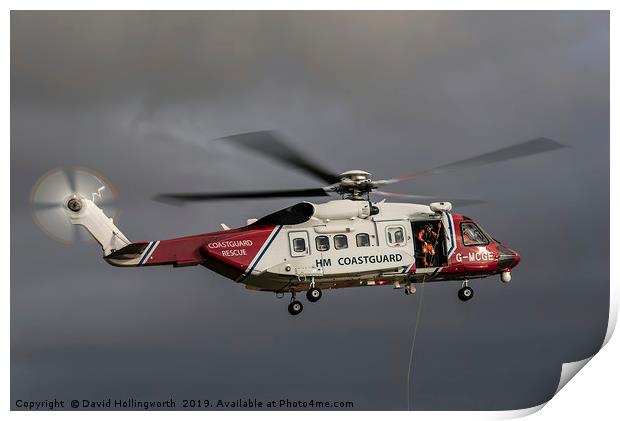 Search & Rescue\Sikorsky S92A  Print by David Hollingworth