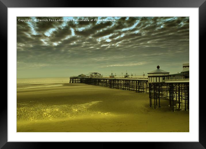North Pier Blackpool Framed Mounted Print by Derrick Fox Lomax
