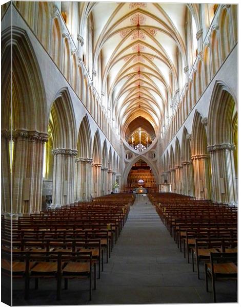 Inside Wells Cathedral Canvas Print by kelly Draper
