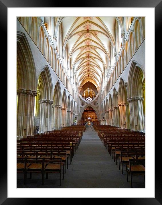 Inside Wells Cathedral Framed Mounted Print by kelly Draper