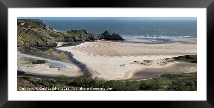 Three Cliffs Bay, the Gower Peninsula Framed Mounted Print by Chris Drabble