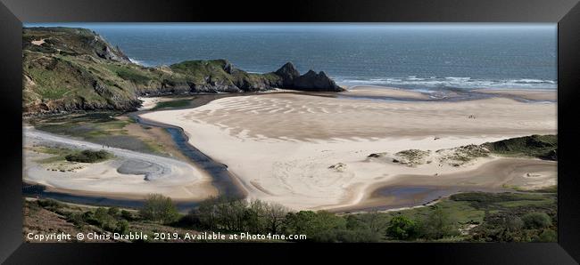Three Cliffs Bay, the Gower Peninsula Framed Print by Chris Drabble