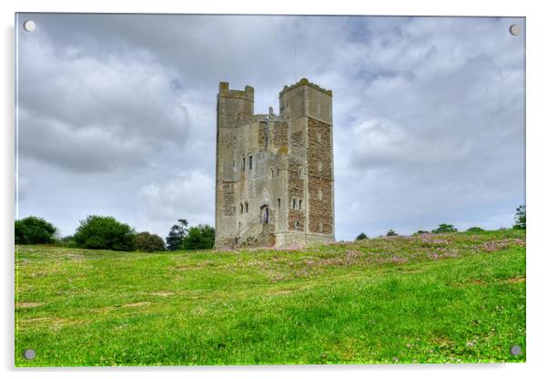 Orford Castle Acrylic by Diana Mower
